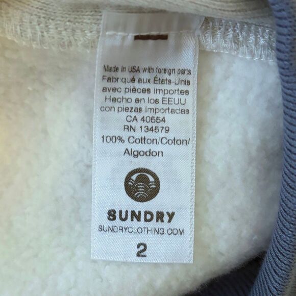 Sundry Pullover Sweatshirt Gray Blue Red M - Picture 4 of 5